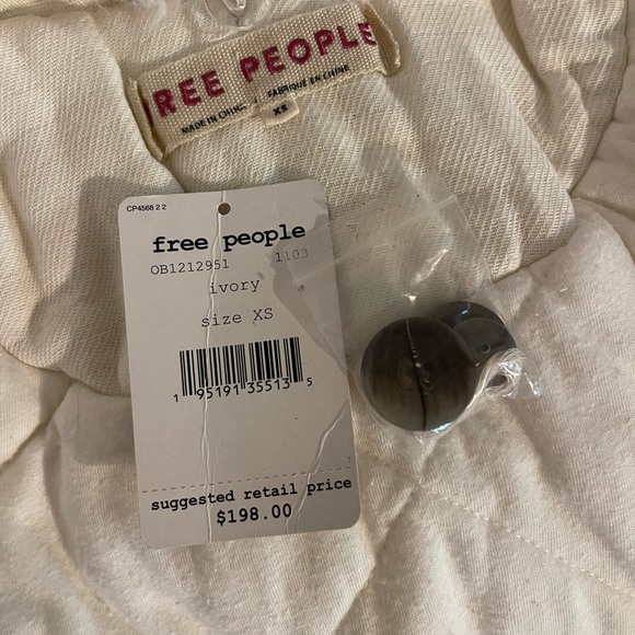 Thick ivory linen bomber jacket soft free people - Picture 6 of 10